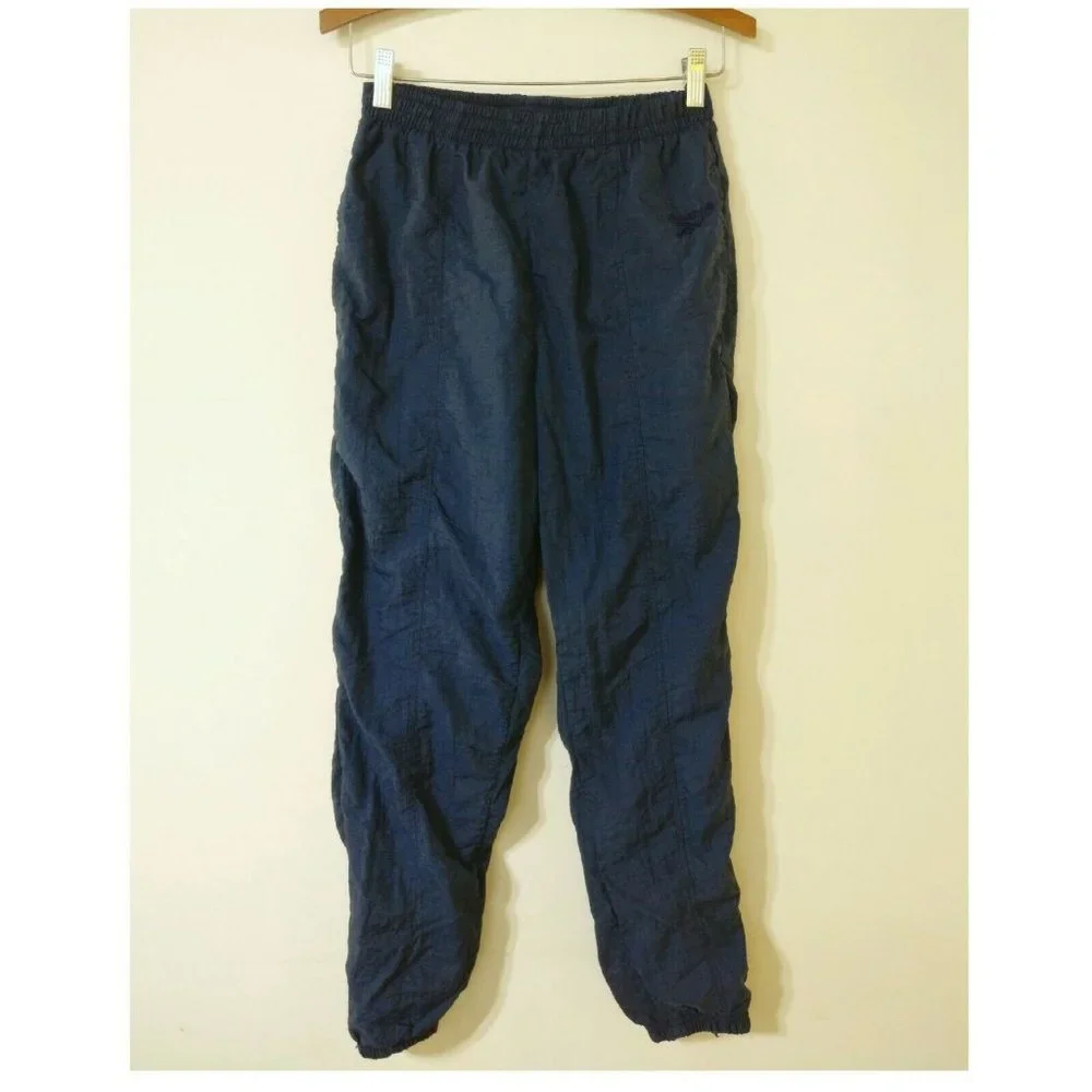 4/$20 Vintage 90's Reebok High Waist Nylon Jogger Track Pants Blue